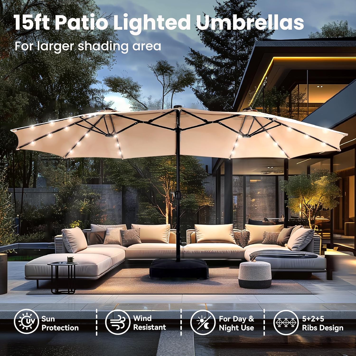 [Copy]Lumen Double Patio Umbrella