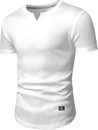 🔥Men's 12-Pack Cotton Longline Henley V-Neck T-Shirts