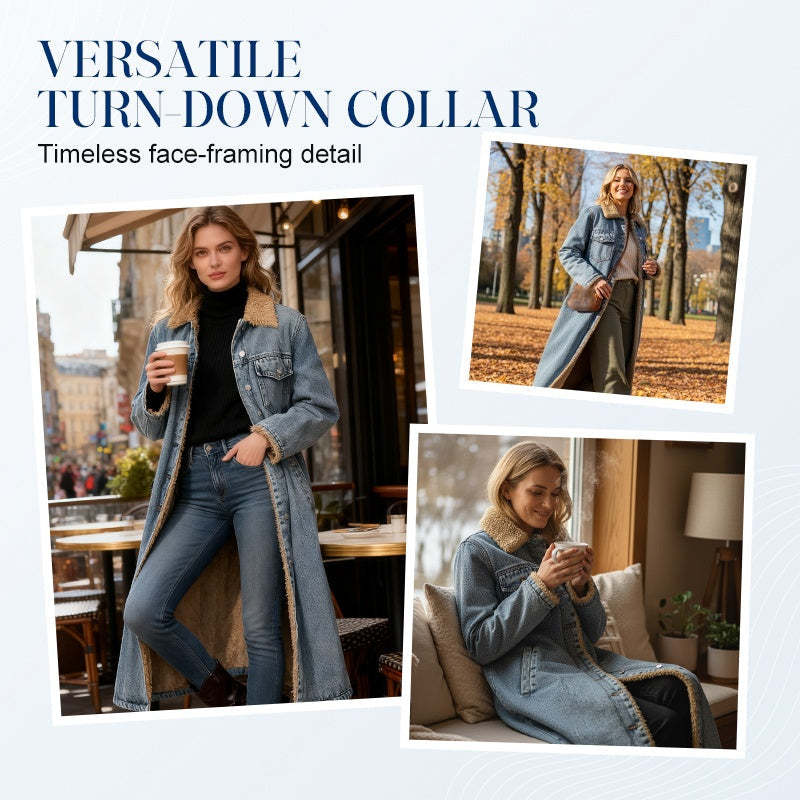 DD 🔥Christmas Special Offer:80% OFF — Lady's warm and durable long denim coat