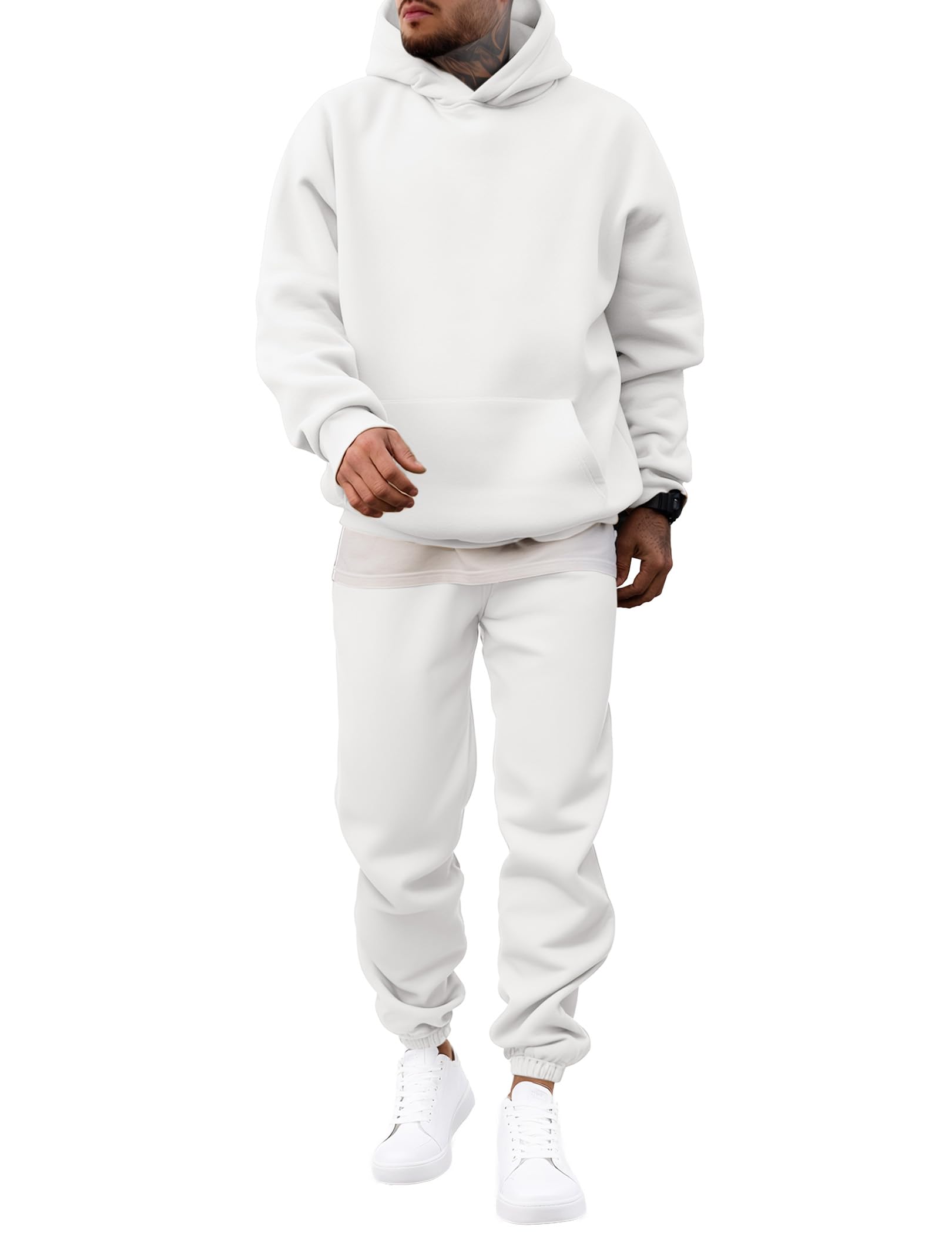 Men's 2 Piece Outfits Hoodie Sweatshirt Tracksuit & Joggers Sweatpants Sweatsuit Set