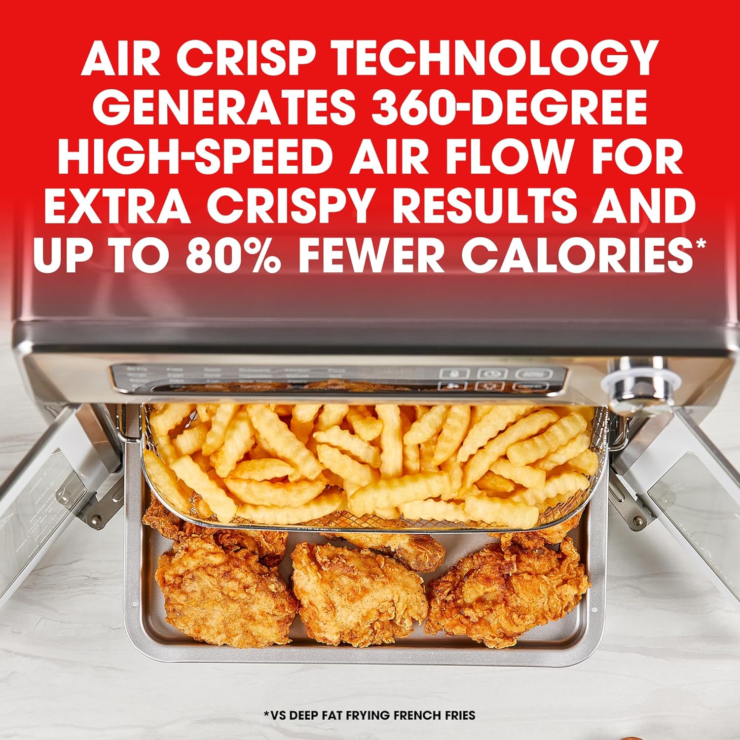 🔥Authorized Exclusive-Save Up To 80%🔥Extra Large French Door Air Fryer Toaster Oven Combo, 25 Cooking Functions and Digital Controls, 7 Accessories Included, Stainless Steel Finish, 26QT Capacity