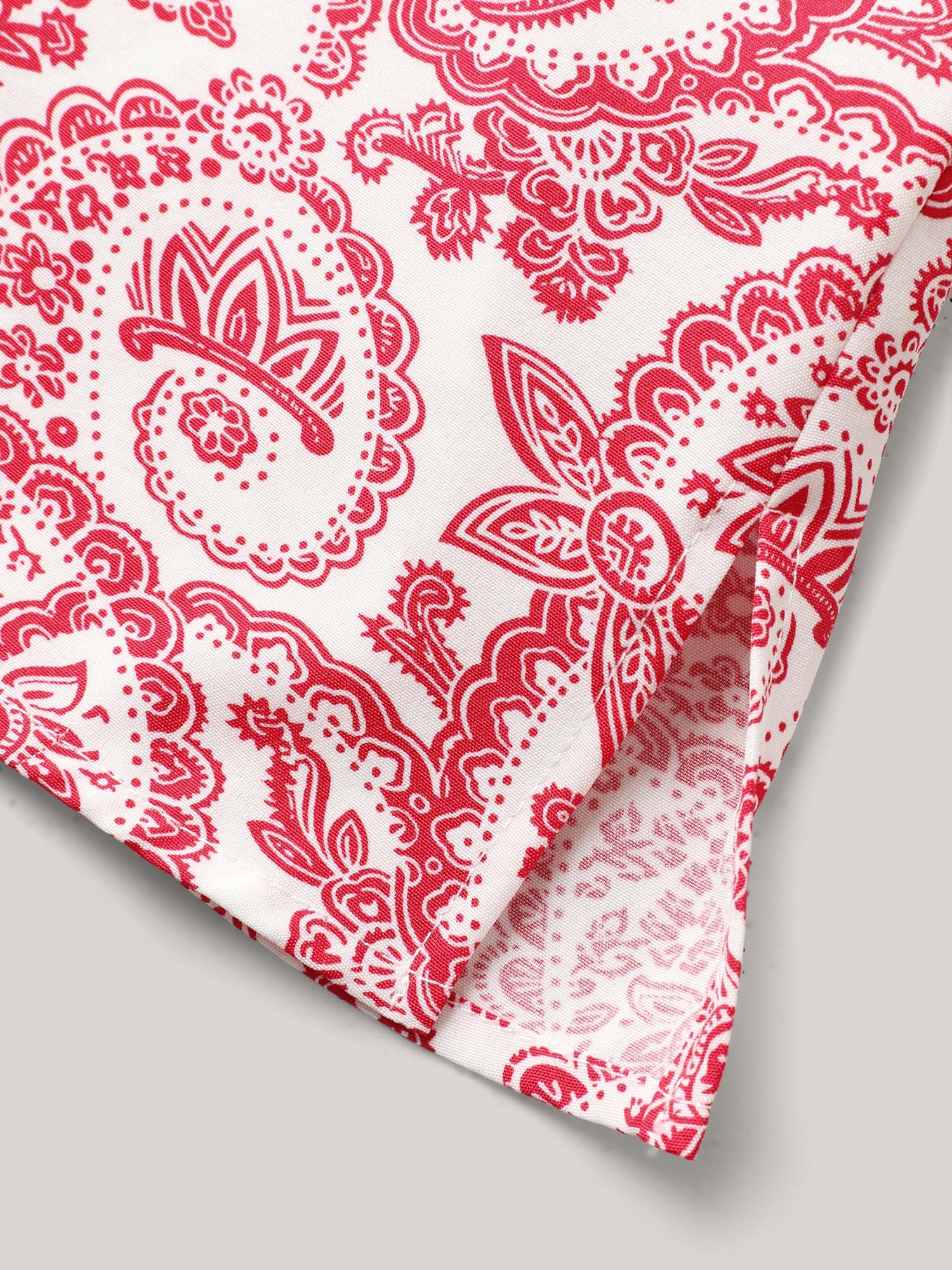 Paisley Print Notched Collar Blouse