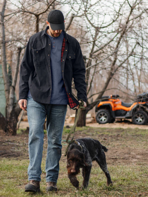 Men's Flannel Lined Shacket Jacket Plaid Brushed Lining Cowboy Western Twill Outdoor Shirt Jacket