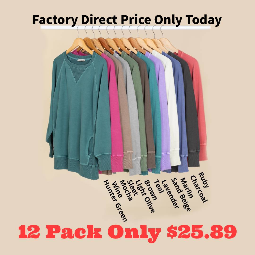 ⏰Woman's Pigment Dyed Sweatshirt With Pockets