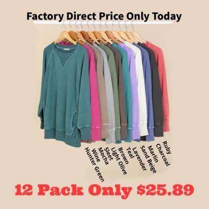 ⏰Woman's Pigment Dyed Sweatshirt With Pockets