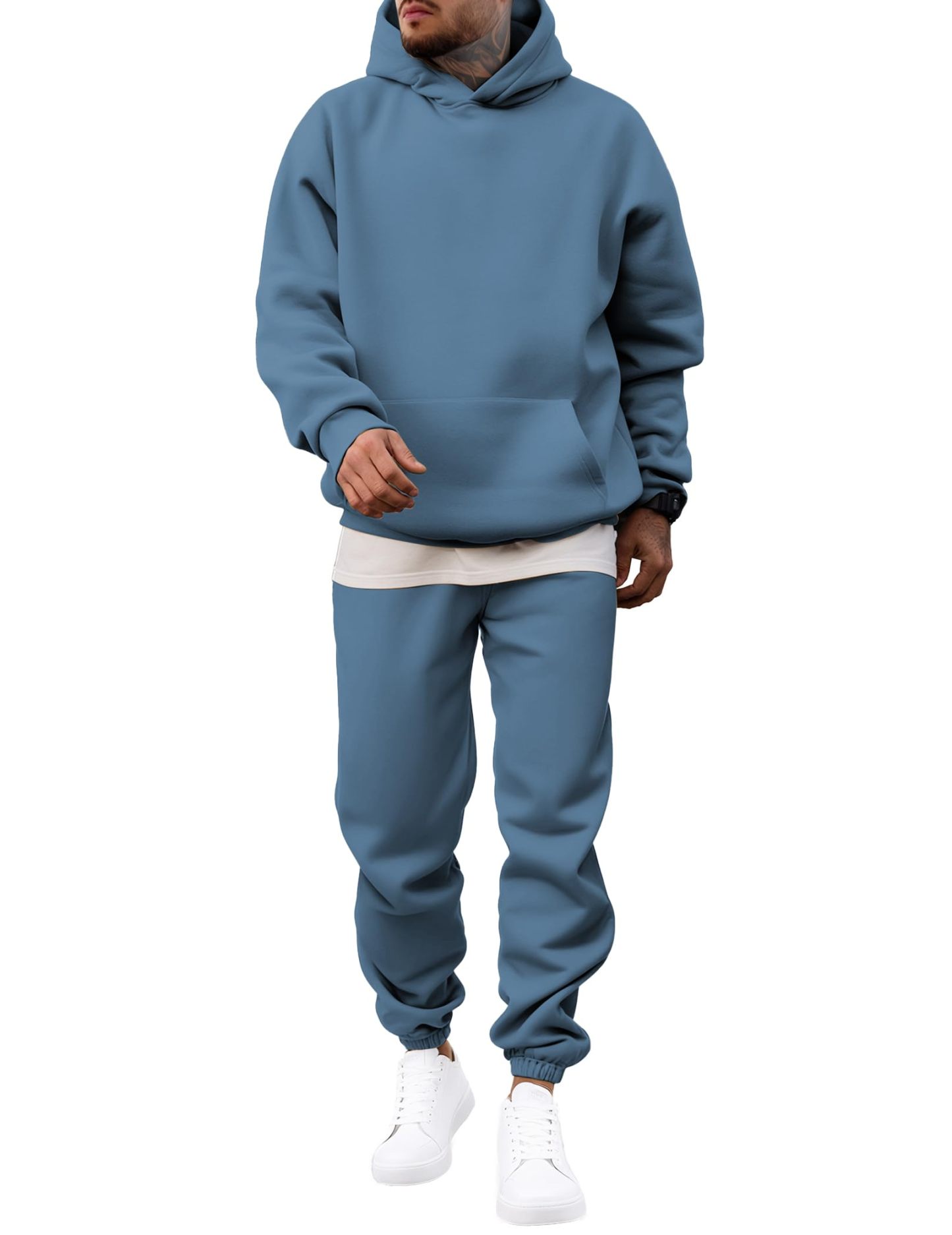 Men's 2 Piece Outfits Hoodie Sweatshirt Tracksuit & Joggers Sweatpants Sweatsuit Set