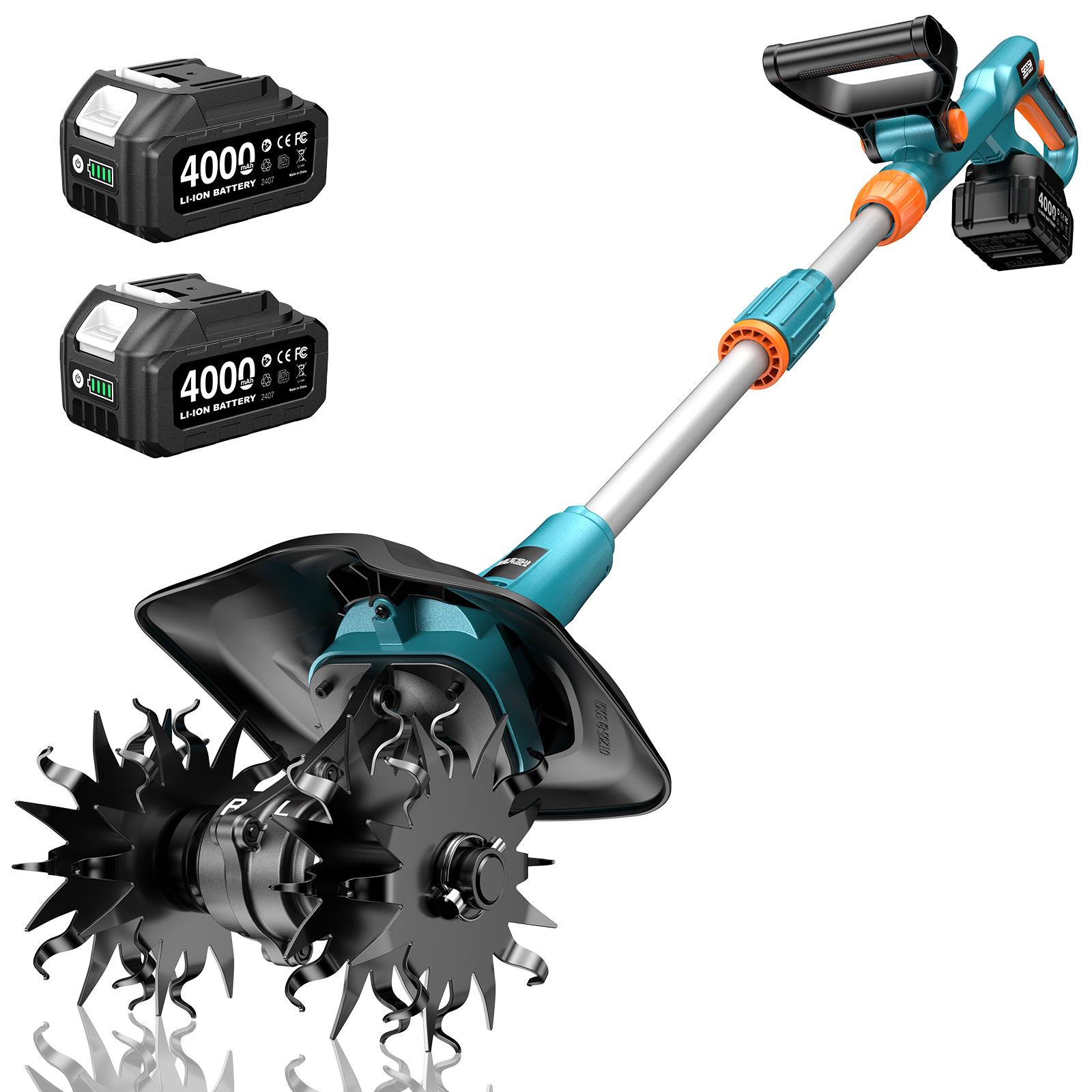 🔥Flash sale-Save Up To 80%🔥Electric Tiller for Gardening, 360 RPM Rototiller Cordless Cultivator