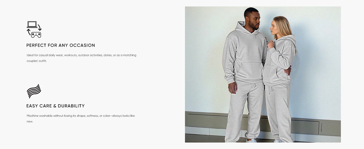 Men's 2 Piece Outfits Hoodie Sweatshirt Tracksuit & Joggers Sweatpants Sweatsuit Set