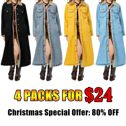DD 🔥Christmas Special Offer:80% OFF — Lady's warm and durable long denim coat
