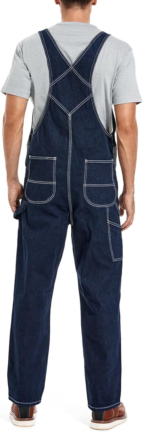 🔥Flash Sale🔥Men's Denim Bib Overalls, Workwear with Adjustable Straps and Convenient Tool Pockets