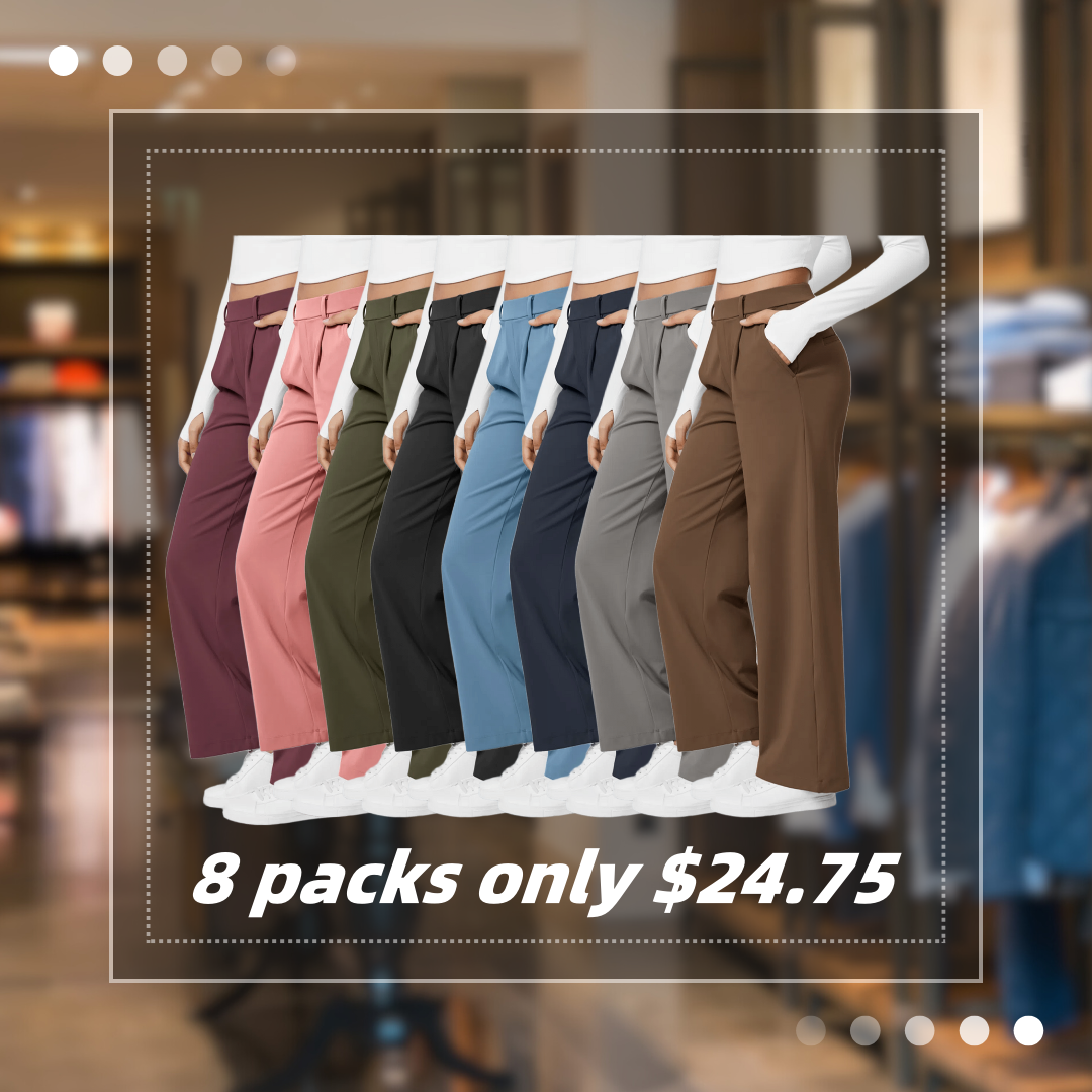 LBF-⏰SEPTEMBER HOT-SALE!High Waisted Side Pocket Straight Leg Work Pants