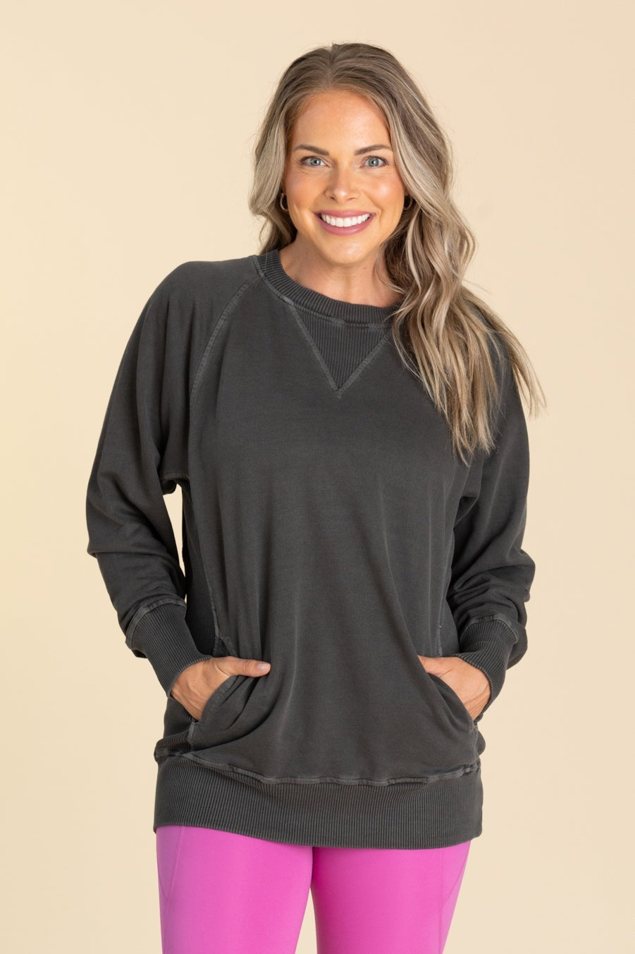 ⚠️FINAL PROMO💝12 Pairs for $25.89!🔥Pigment Dyed Sweatshirt With Pockets