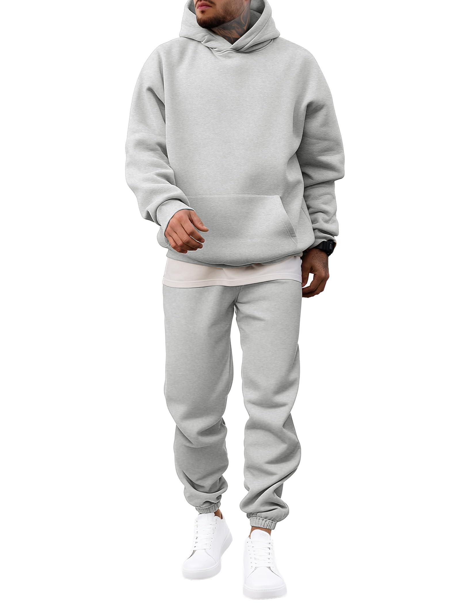 Men's 2 Piece Outfits Hoodie Sweatshirt Tracksuit & Joggers Sweatpants Sweatsuit Set