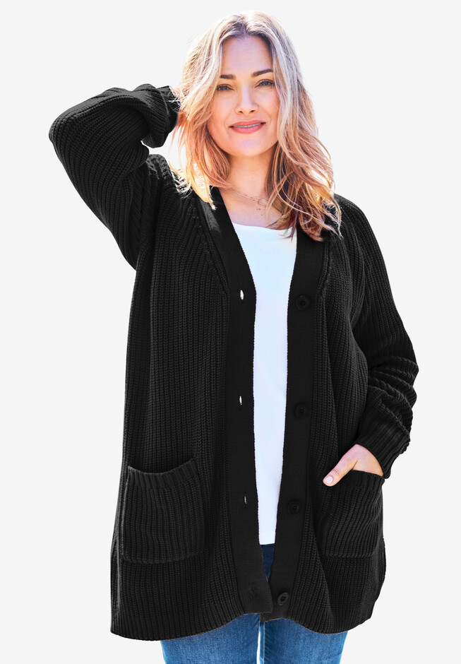 🎄Christmas sale!Button-Front Shaker Cardigan