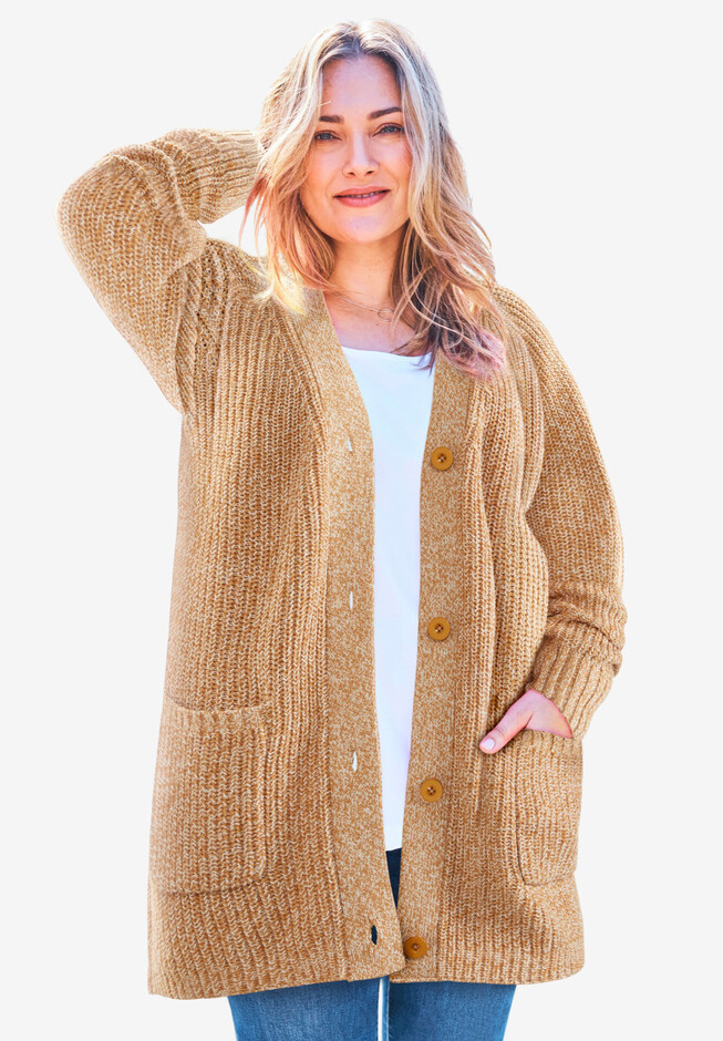 🎄Christmas sale!Button-Front Shaker Cardigan