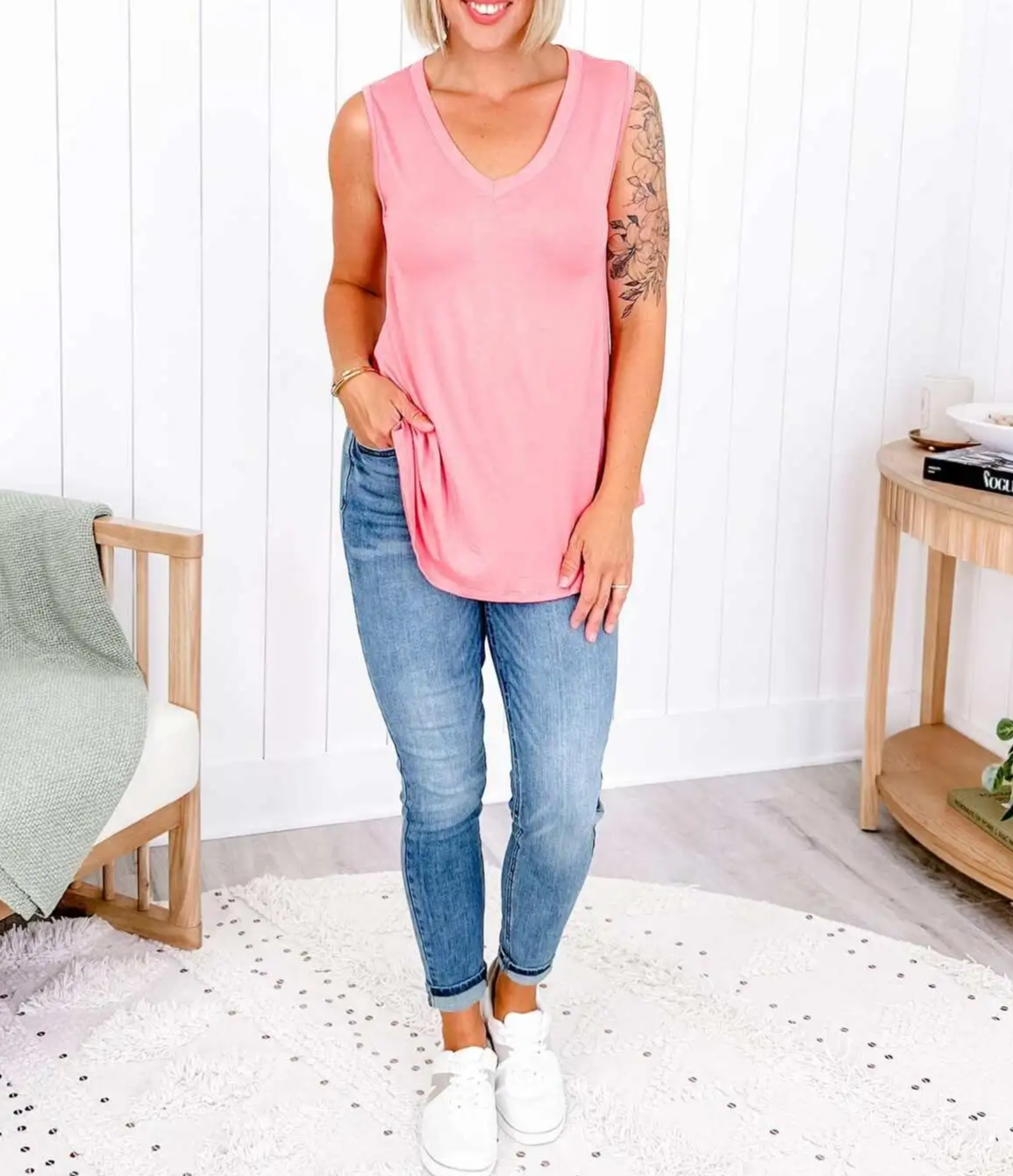 🔥Spring Fresh Sale 🎁-V-neck tank top(Multiple Colors)