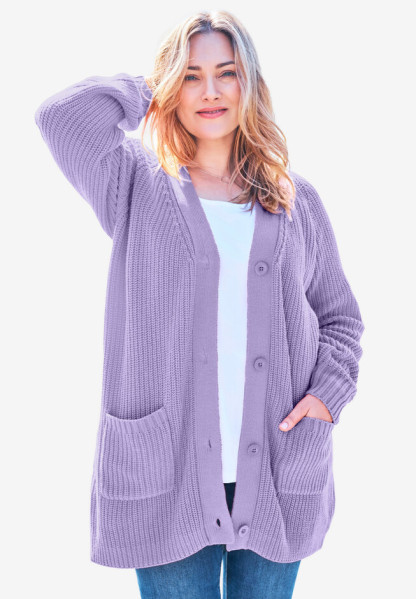 🎄Christmas sale!Button-Front Shaker Cardigan