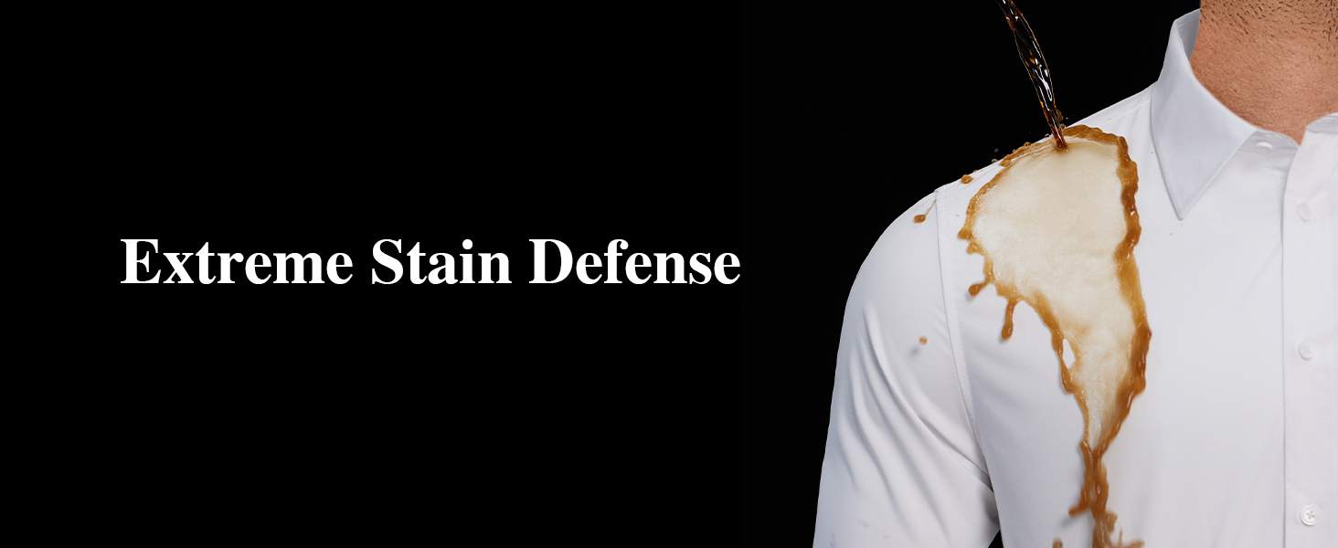 Men's Dress Shirts Stretch Stain Shield