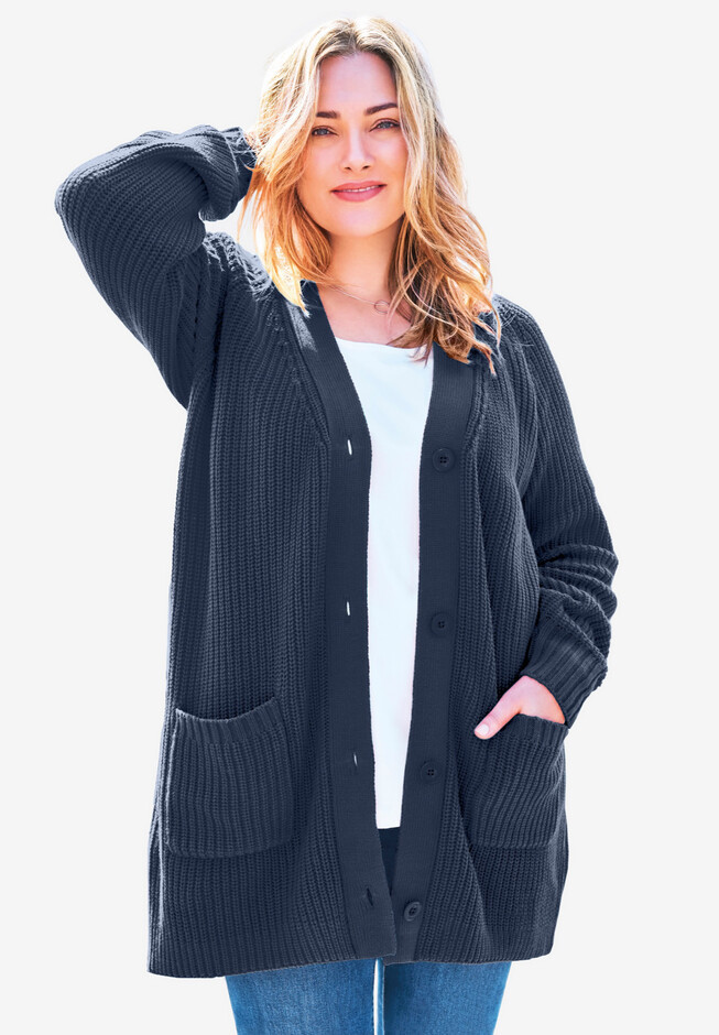 🎄Christmas sale!Button-Front Shaker Cardigan