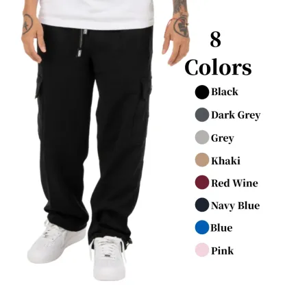 🔥 Men's Heavyweight Fleece Cargo Pants🔥8-Pack - All Colors Included, Only $24