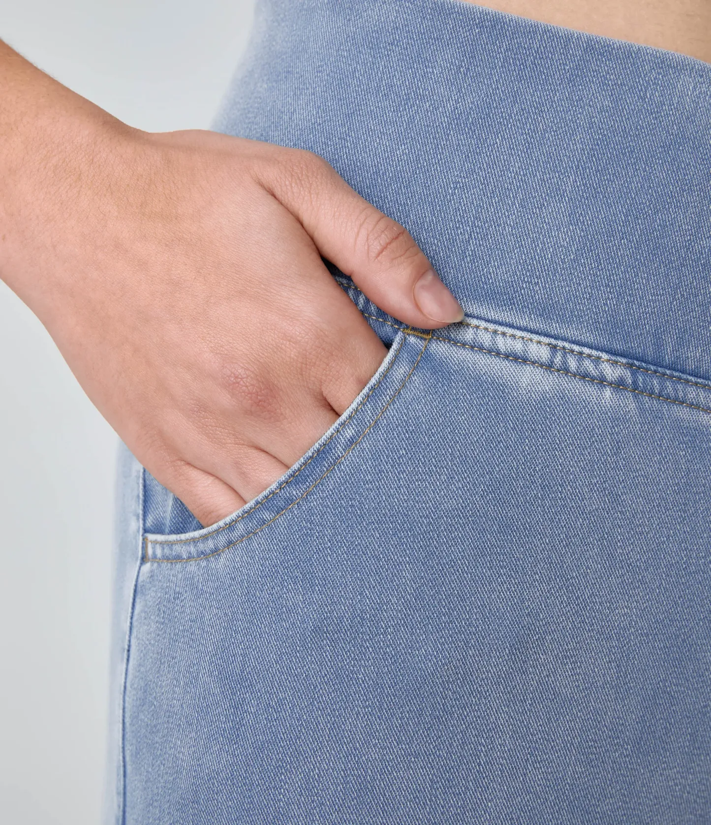 LBF-⚡High Waisted Crossover Pocket Washed Stretchy Knit Casual Super Flare Jeans⚡