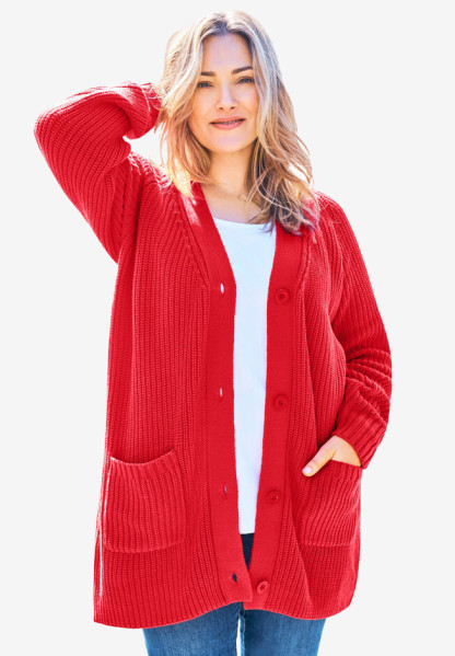 🎄Christmas sale!Button-Front Shaker Cardigan