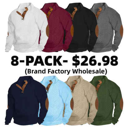 🔥SEPTEMBER HOT-SALE 🔥Men's Spring/Fall Stand Collar Long Sleeve Casual Outdoor Jacquard Knit Sweatshirt
