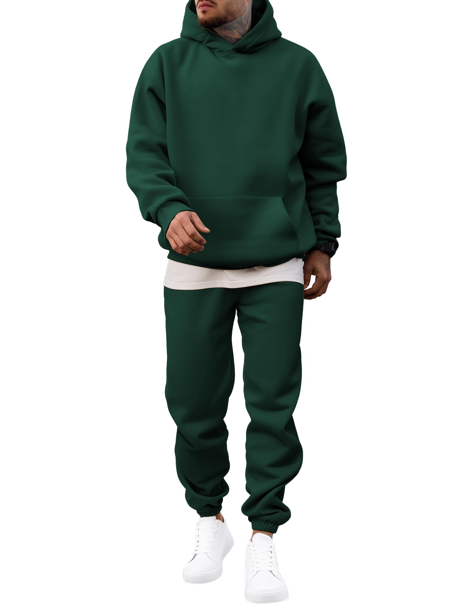 Men's 2 Piece Outfits Hoodie Sweatshirt Tracksuit & Joggers Sweatpants Sweatsuit Set