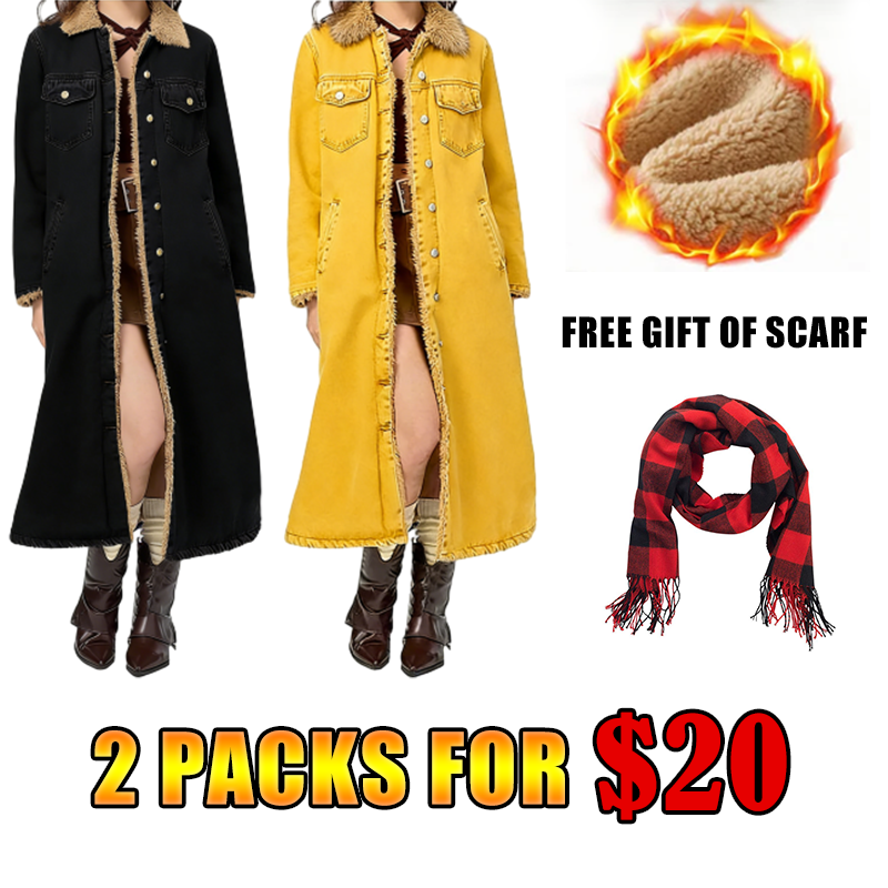 DD 🔥Christmas Special Offer:80% OFF — Lady's warm and durable long denim coat