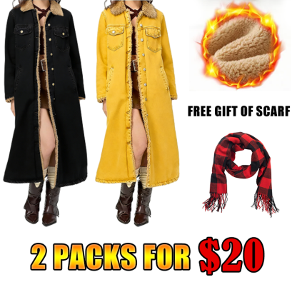 DD 🔥Christmas Special Offer:80% OFF — Lady's warm and durable long denim coat