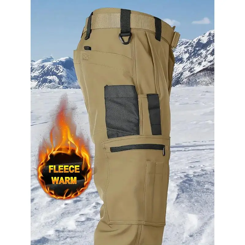 Men’s Tactical Fleece Pants: Multi-Pocket, Windproof Warm (Soft Shell, Fall/Winter)