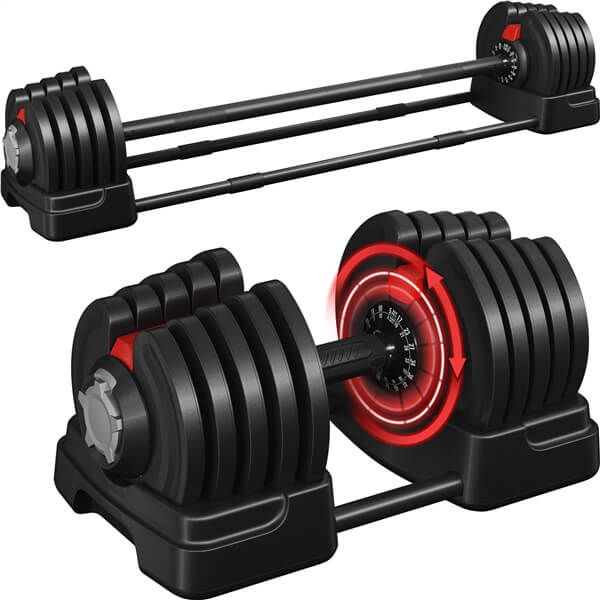 Yaheetech Adjustable Dumbbell Set 90lbs Fast Adjust Dumbbells