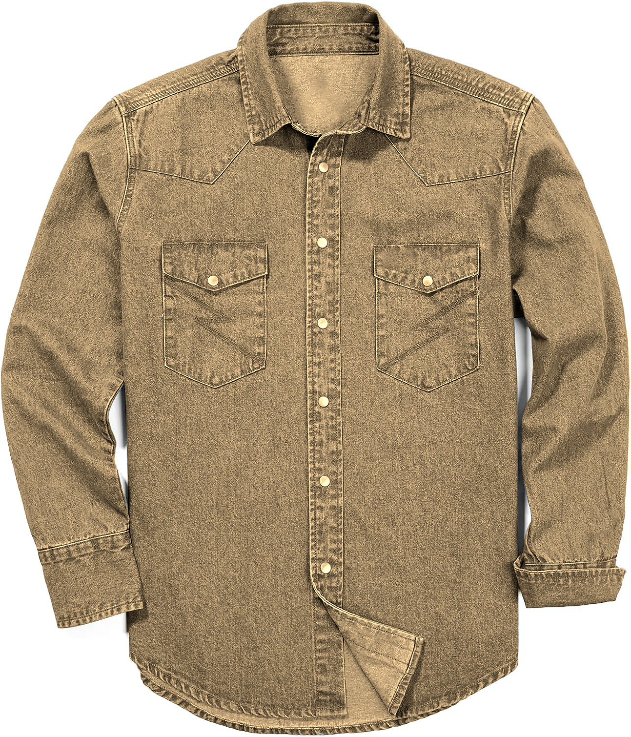 🔥 Limited-Time Deal – Save Up To 80% !🔥Men's Long Sleeve Stone-Washed and Pre-Washed Denim Work Shirt
