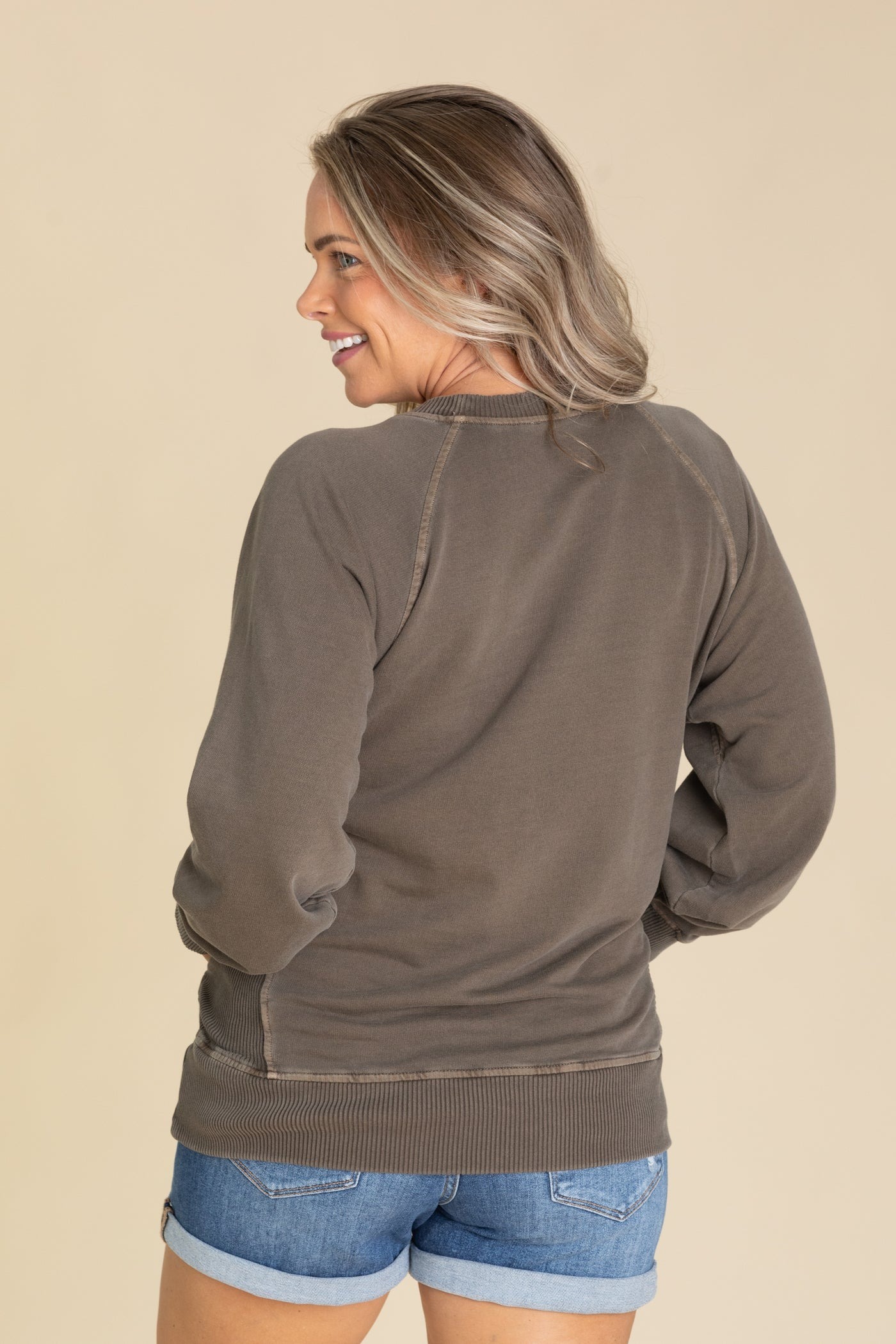 ⏰Woman's Pigment Dyed Sweatshirt With Pockets