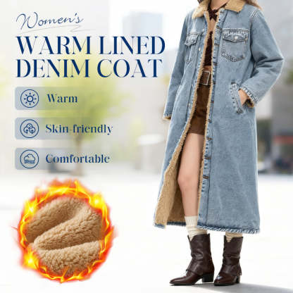 DD 🔥Christmas Special Offer:80% OFF — Lady's warm and durable long denim coat