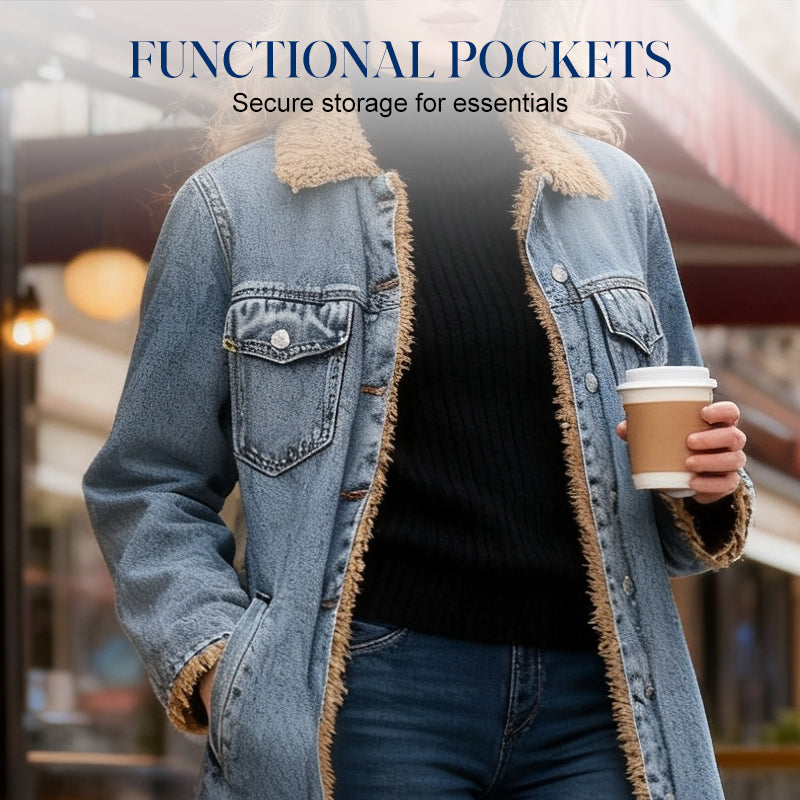 DD 🔥Christmas Special Offer:80% OFF — Lady's warm and durable long denim coat