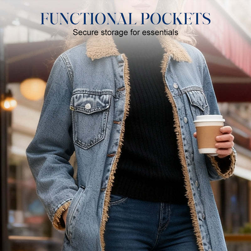 DD 🔥Christmas Special Offer:80% OFF — Lady's warm and durable long denim coat