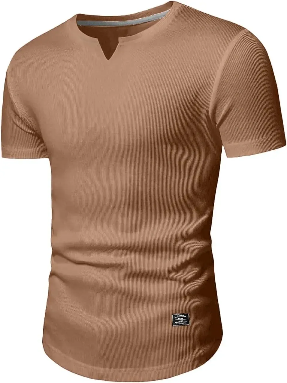 🔥Men's 12-Pack Cotton Longline Henley V-Neck T-Shirts