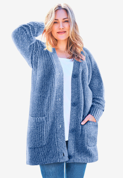 🎄Christmas sale!Button-Front Shaker Cardigan
