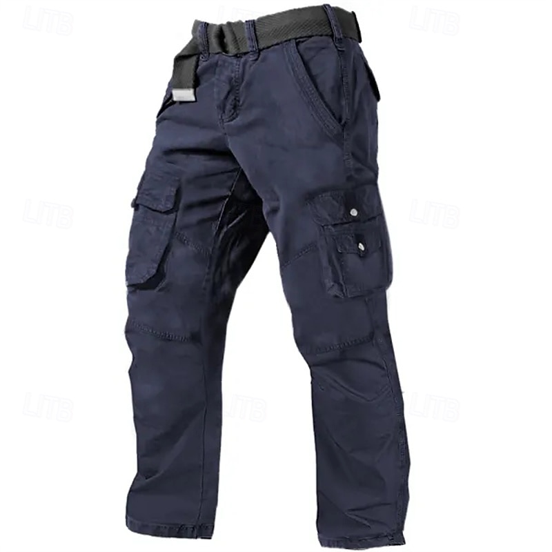 Men's Cargo Pants Cargo Trousers Hiking Pants Multi Pocket Straight Leg Plain Breathable Moisture Wicking Full Length Outdoor Daily Camping & Hiking Fashion Streetwear Black Blue 2025 - $36.99 –P8
