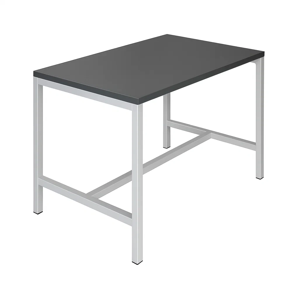 Table en métal avec plateau en mélamine noir 120 x 60 x 75 cm-Sofalexa