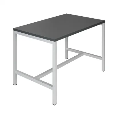 Table en métal avec plateau en mélamine noir 120 x 60 x 75 cm-Sofalexa