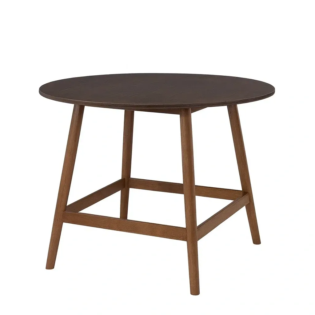 Table ronde en MDF avec placage noyer-Sofalexa