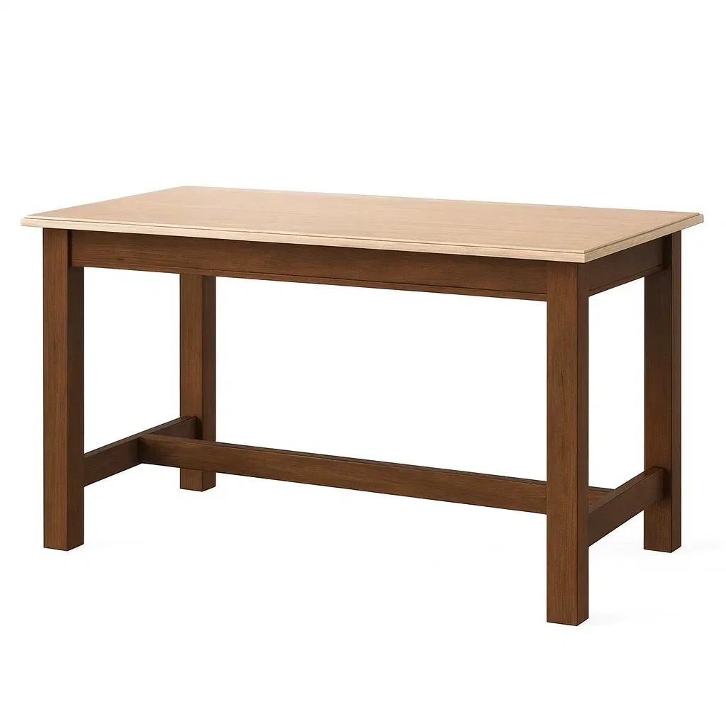 Table en bois MDF et bois massif brun clair-Sofalexa