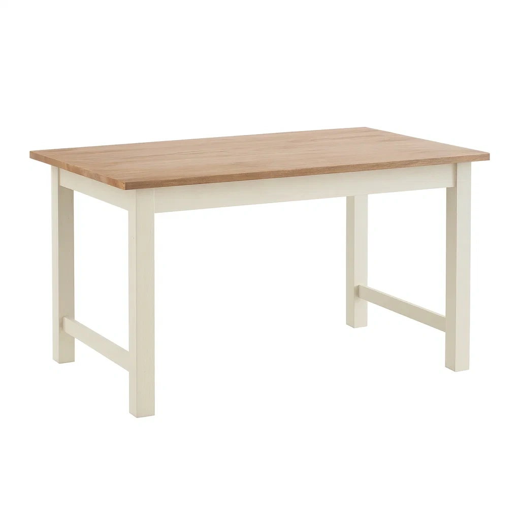 Table en bois et métal blanc 120 x 75 x 75 cm-Sofalexa