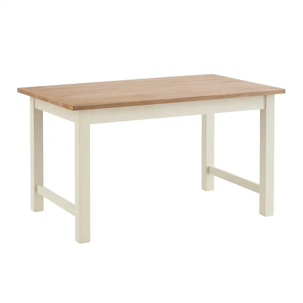 Table en bois et métal blanc 120 x 75 x 75 cm-Sofalexa