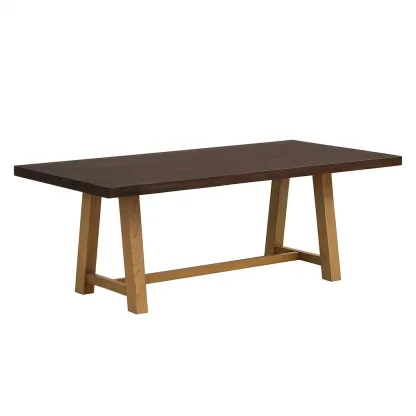 Table en bois massif 200 cm brun/chêne clair-Sofalexa