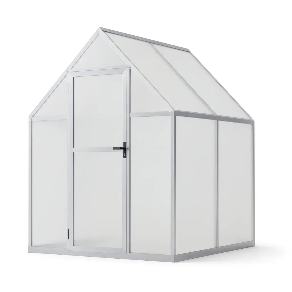 Serre de jardin en aluminium et polycarbonate blanc-Sofalexa