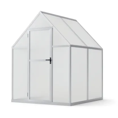 Serre de jardin en aluminium et polycarbonate blanc-Sofalexa