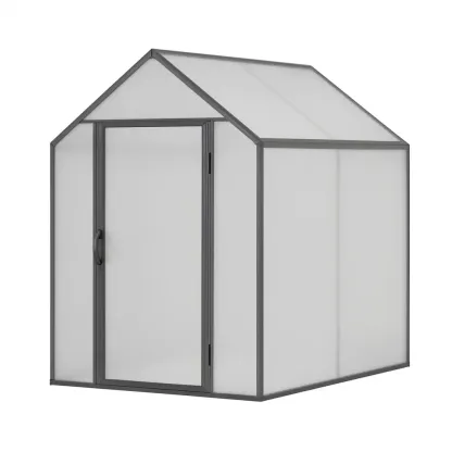 Serre de jardin en aluminium et polycarbonate gris-Sofalexa